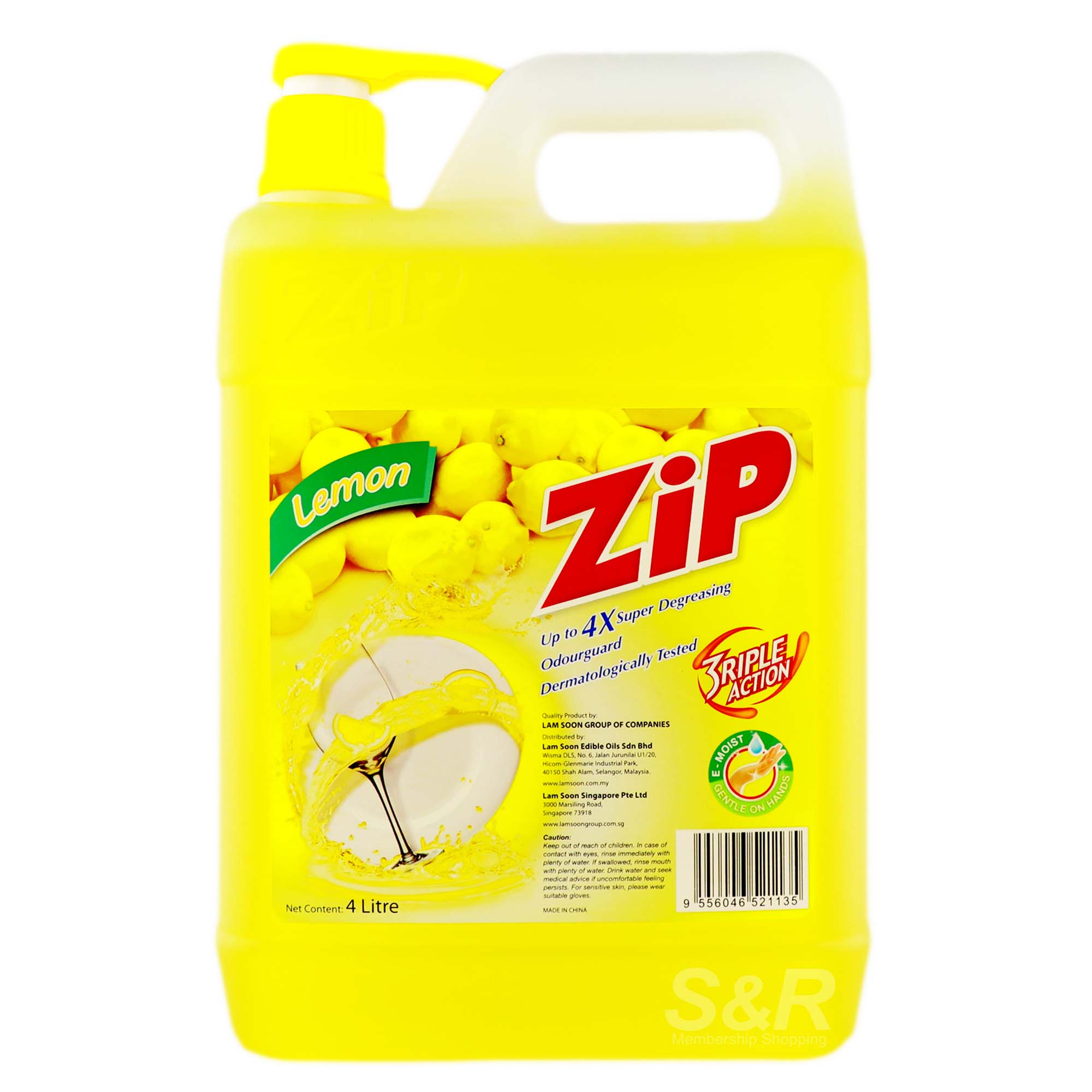 Zip Lemon Dishwashing Liquid 4L